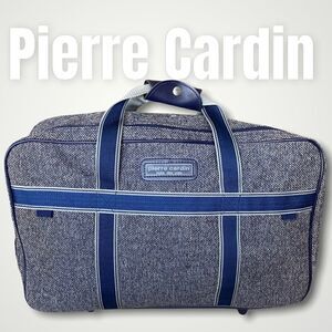 Pierre Cardin, Vintage Tweed Luggage Large Weekender Carry On Travel Bag Unisex